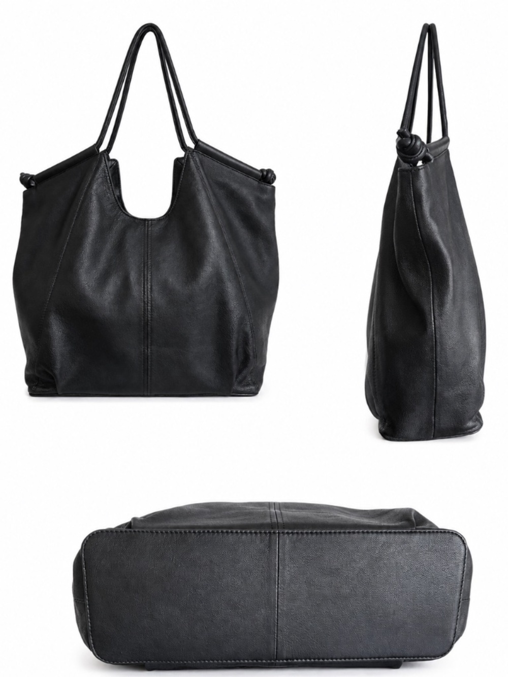 LUCKY BRAND Black Leather Tala Tote EUC - Picture 2 of 7